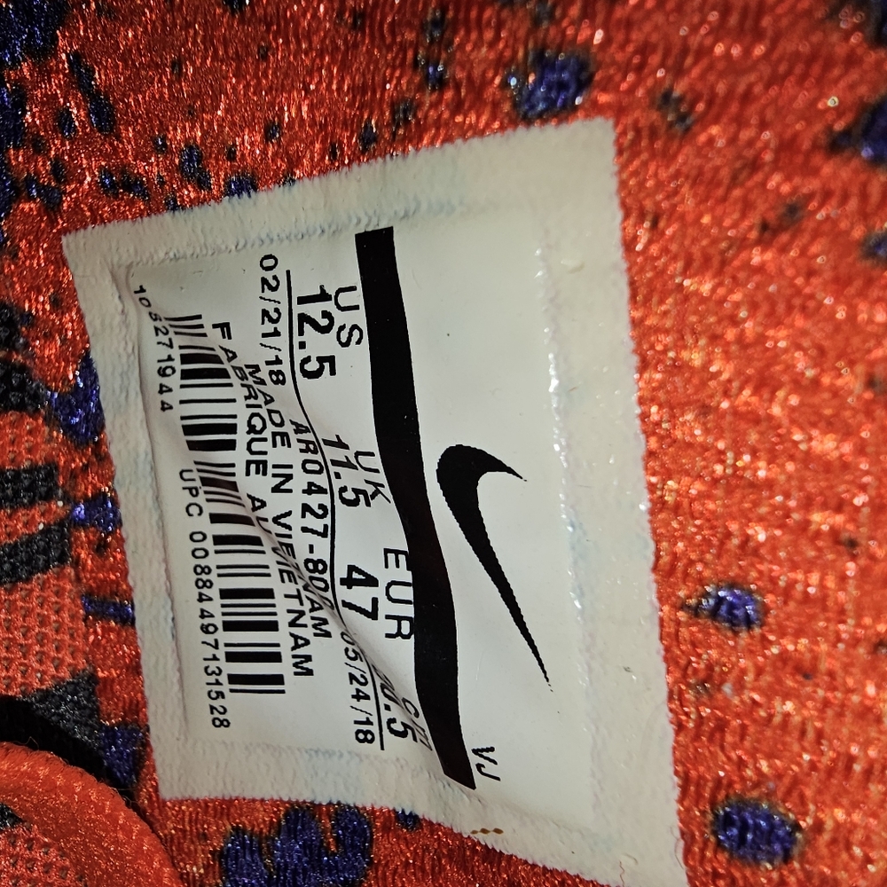 Nike Mens TR8 Clemson Tigers AR0427-800 Orange Lace Up Running Sneakers Size 12. - Picture 5 of 5